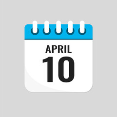 Icon page calendar day - 10 April