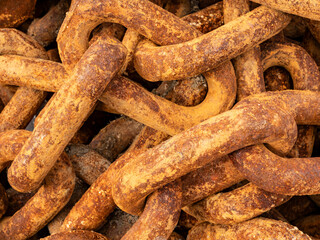 Rusty Chain on a dockside