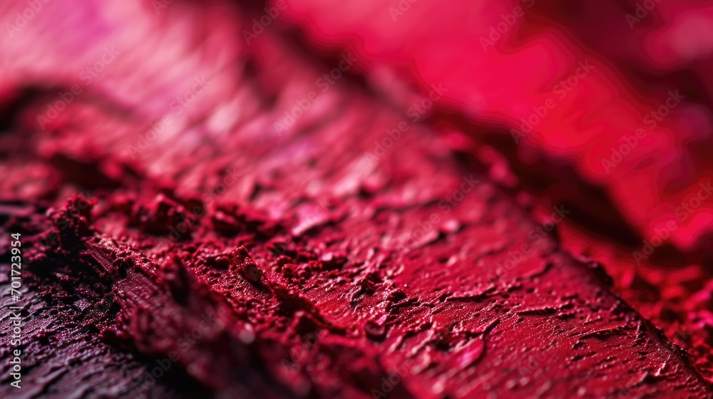 Poster A close-up view of a piece of red paint. This image can be used for various projects and designs