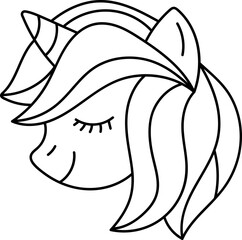 Unicorn Head Outline Coloring