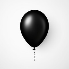 3d black balloon on isolate transparency background, PNG