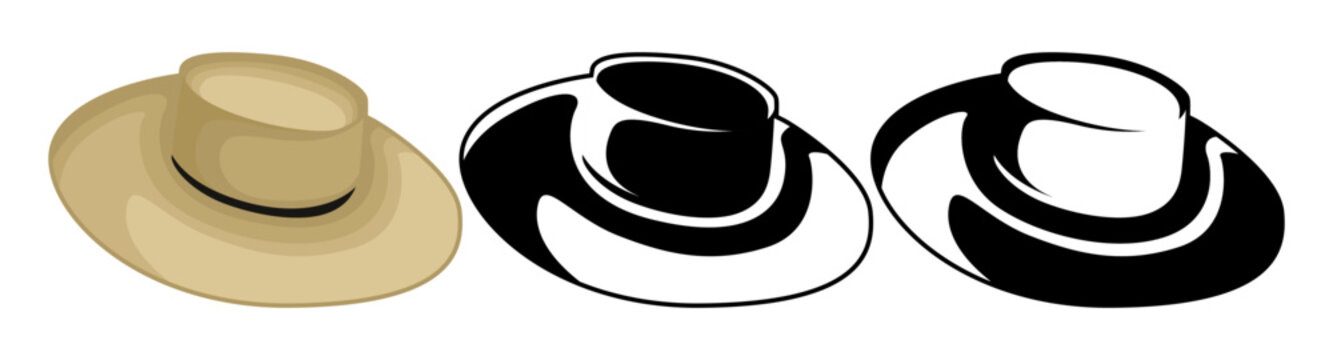 set collecction chupalla hat icon vector illustration