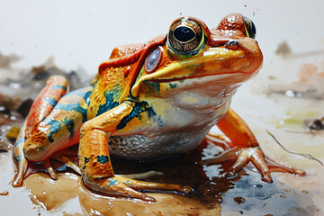 painting of a frog