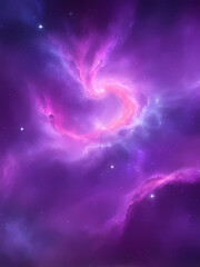Obraz premium An abstract background featuring vibrant hues of deep purples, blues, and pinks, resembling a cosmic nebula. 