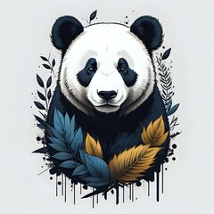 panda with a bamboo