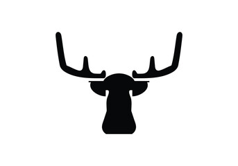 Cervalces latifrons Broad Fronted Moose minimal style icon illustration design