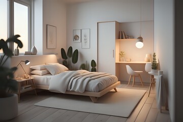 living room with bed