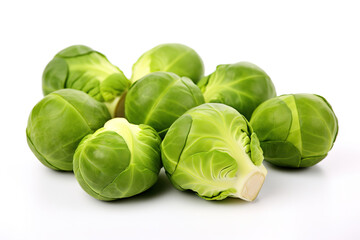 Brussels sprouts isolated on white background 