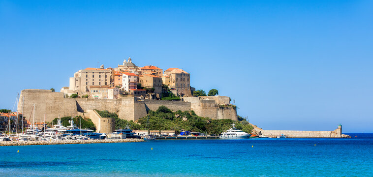 View of the Citadel of Calvi on Corsica, France