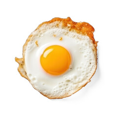 Isolated Fried Egg Top View on transparent Background - Healthy Breakfast on isolate transparency background, PNG