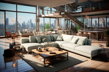 Modern Living Room with Sofa