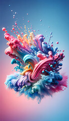 Obraz premium Vibrant Liquid Art Explosion