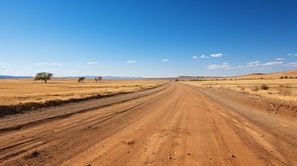 Fototapeta na wymiar Empty long road. Blue sky on the background.