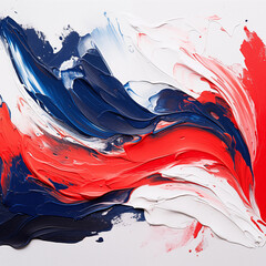 Red and Navy Blue color paint stroke on a white background , Generative AI	