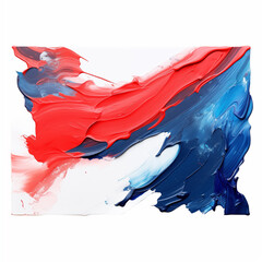 Obraz na płótnie Canvas Red and Navy Blue color paint stroke on a white background , Generative AI 