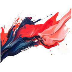 Red and Navy Blue color paint stroke on a white background , Generative AI	