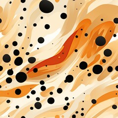 seamless pattern with orange and black spots of giraffe texture on white background. Leopard or cheetah animal skin