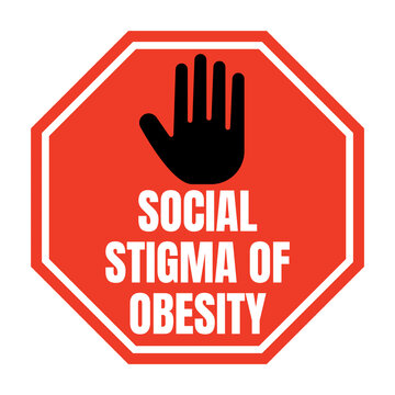 Stop social stigma of obesity symbol icon