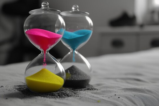 An hourglass as a representation of the swift flow of life