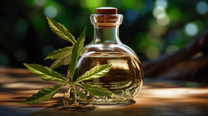 Obraz na płótnie Canvas Cannabis extract. Hemp oil. Medical legalization of soft drugs. Cannabis for smoking.