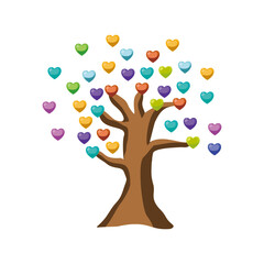 Red, pink and white hearts with golden confetti isolated on transparent background. Vector illustration.