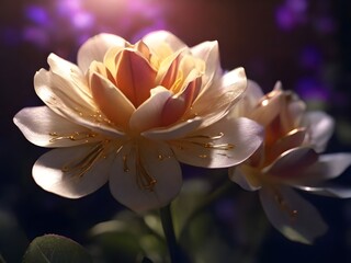 Obraz na płótnie Canvas pink lotus flower. AI generated art 