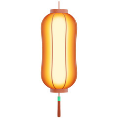 3d render of red chinese hanging lantern icon.
