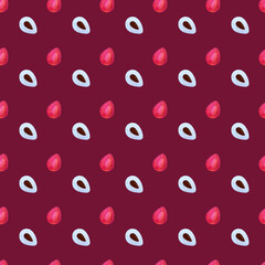 pattern with exotic fruits hand drawn in watercolor, seamless pattern with summer motifs, print for fabric, paper, banners