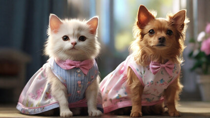 Dressed Up Cat And Dog - Dress Up Your Pet Day