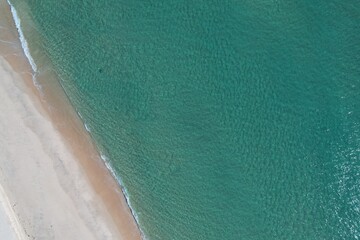 aerial drone view of the atlantic ocean crystal clear sea above perspectives backdrop background 