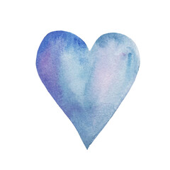 illustration of a heart drawn in watercolor by hands. symbol of love, picture for Valentine's Day
