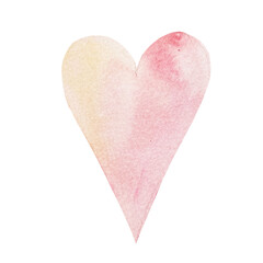 illustration of a heart drawn in watercolor by hands. symbol of love, picture for Valentine's Day