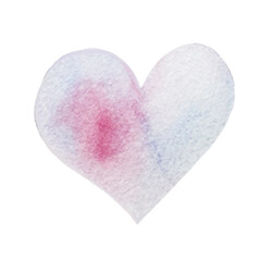 illustration of a heart drawn in watercolor by hands. symbol of love, picture for Valentine's Day