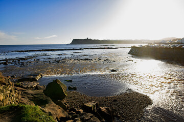 Fototapeta premium View of Scarborough Castle, from Scalby Mills.