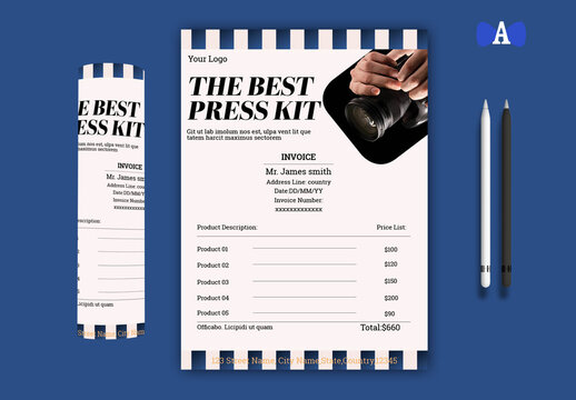 The Best Press Kit Invoice Flyer Template