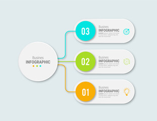 Business infographic template design icons 3 options or steps