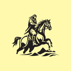 Horse and rider vector Image