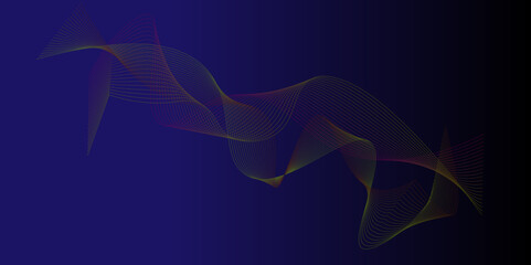 Abstract blue blend wave lines on transparent background. Modern blue flowing wave lines and glowing moving lines. Abstract frequency sound wave lines and technology curve lines background.