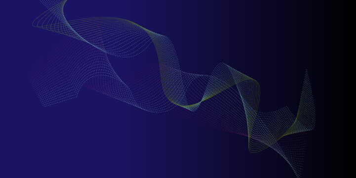 Abstract blue blend wave lines on transparent background. Modern blue flowing wave lines and glowing moving lines. Abstract frequency sound wave lines and technology curve lines background.