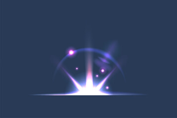 Radiant Light Effect, Vector Dynamic Illumination, Sunbeams Glare or Lens Refraction. Enhancing Visual Impact