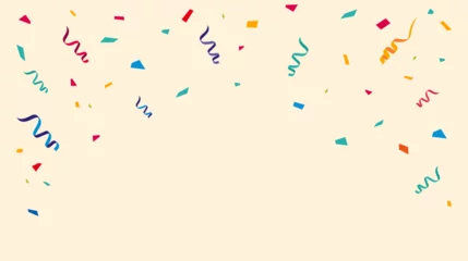 Fotobehang Confetti pattern, birthday clipart, celebration background or confetti explosion for birthday banner, party background, holiday, office, anniversary & graduation celebration © Rajan