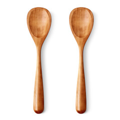 2 wooden spoon on isolate transparency background, PNG