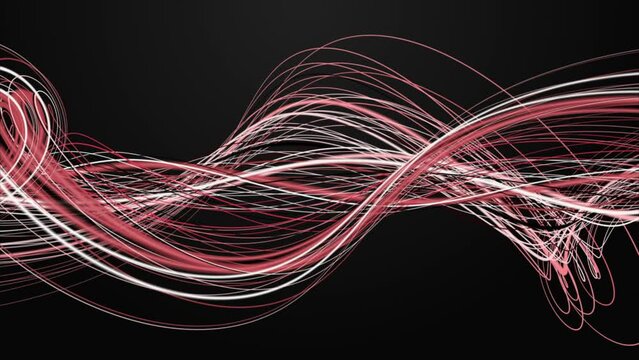 Futuristic video animation with stripe wave object in slow motion, 4096x2304 loop 4K