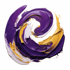 Deep Purple and Gold color paint stroke on a white background , Generative AI	
