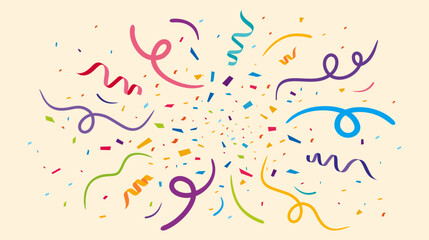 Carnival background, vector, Confetti pattern, 
celebration, birthday clipart or confetti explosion 
for birthday banner, party background, 
holiday, office, anniversary & graduation - obrazy, fototapety, plakaty