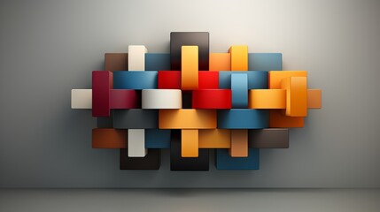abstract background with cubes 3d illustration, Ai generative