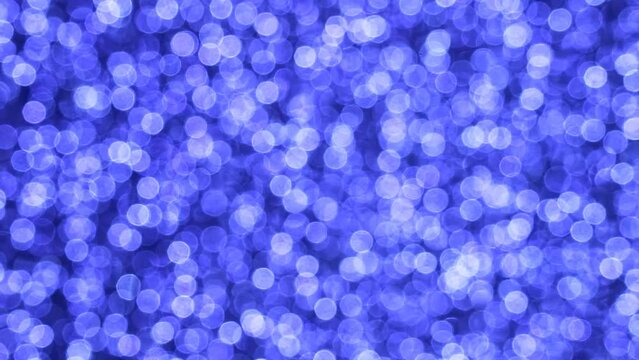 Footage of Abstract Blurred Sparkling Vibrant Blue Illuminated Decorative Lights