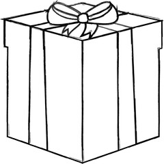 Gift boxes doodle decoration design.