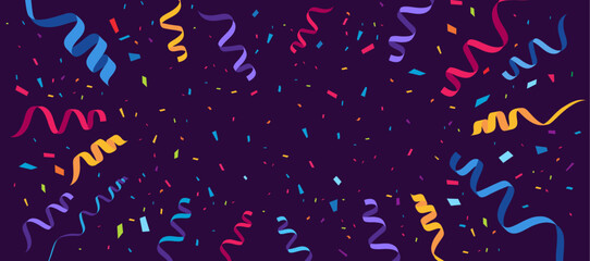 Confetti vector background, clipart, congratulations confetti explosion, colorful confetti for birthday banner, new year, party, carnival, Christmas, holiday, anniversary & graduation celebration - obrazy, fototapety, plakaty