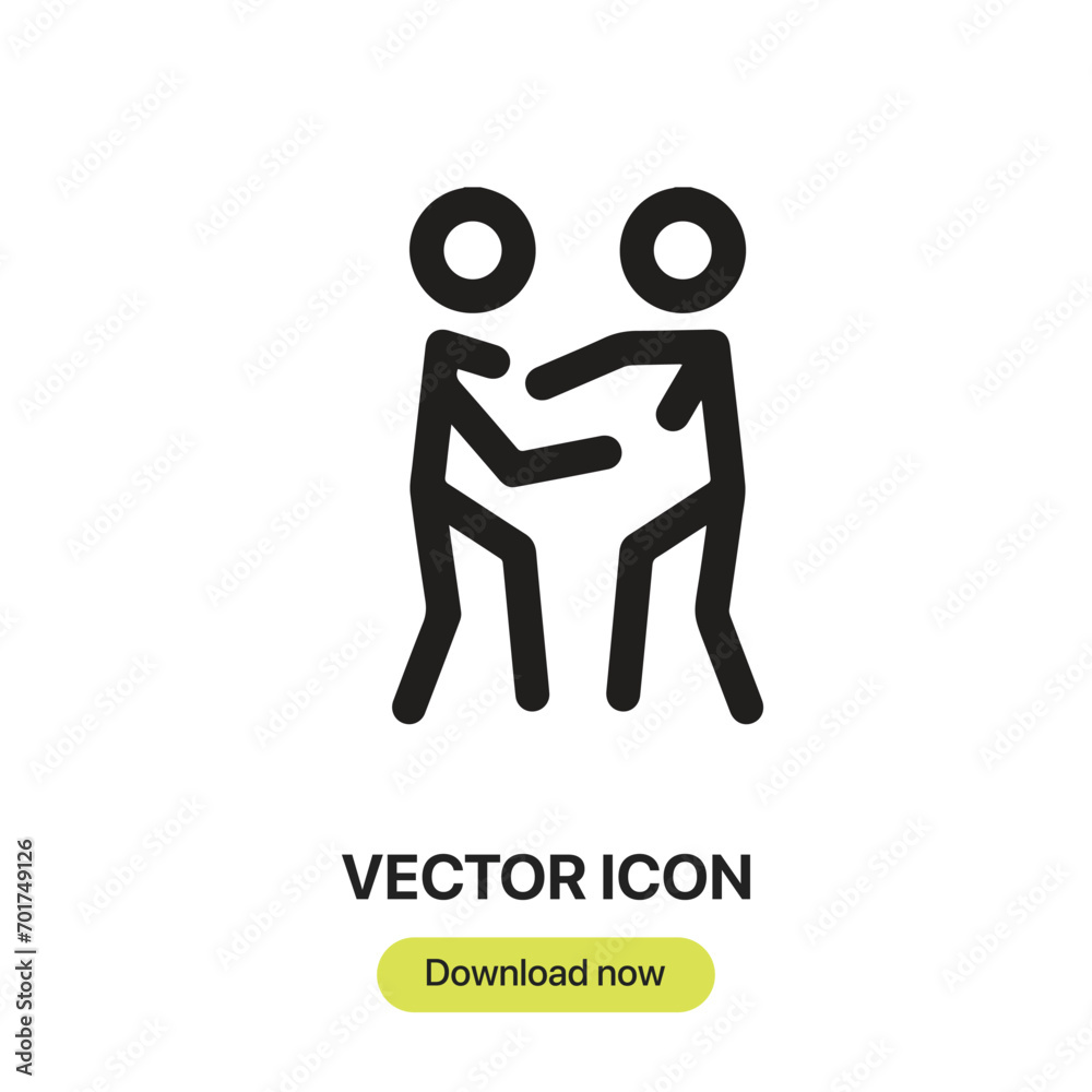 Leinwandbilder wrestling icon vector. linear-style sign for mobile concept and web design. wrestling symbol illustr